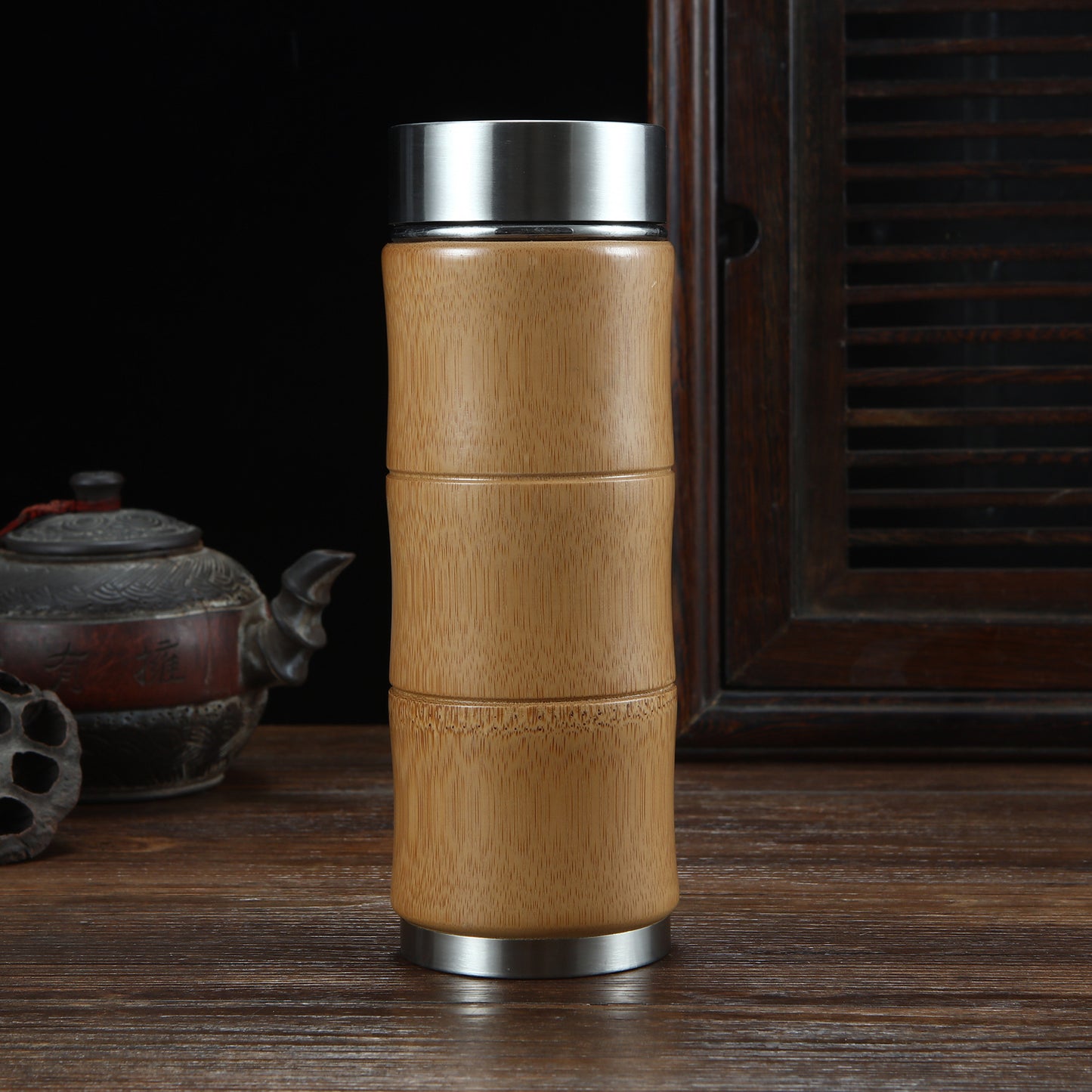 Thermos Bottle - Bamboo Wood