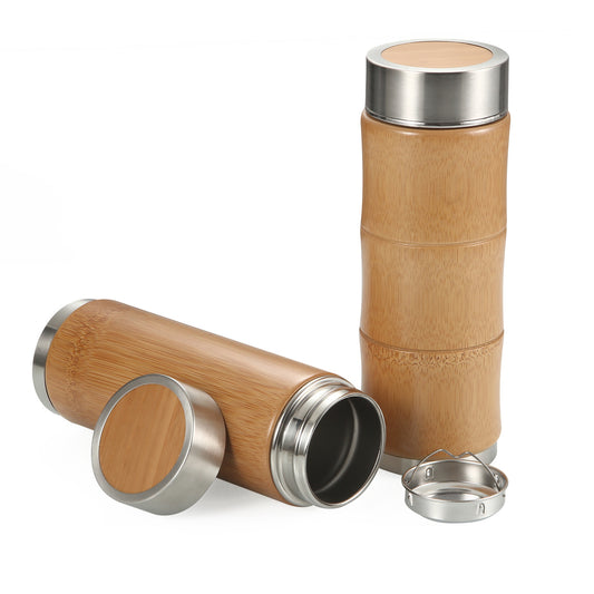 Thermos Bottle - Bamboo Wood